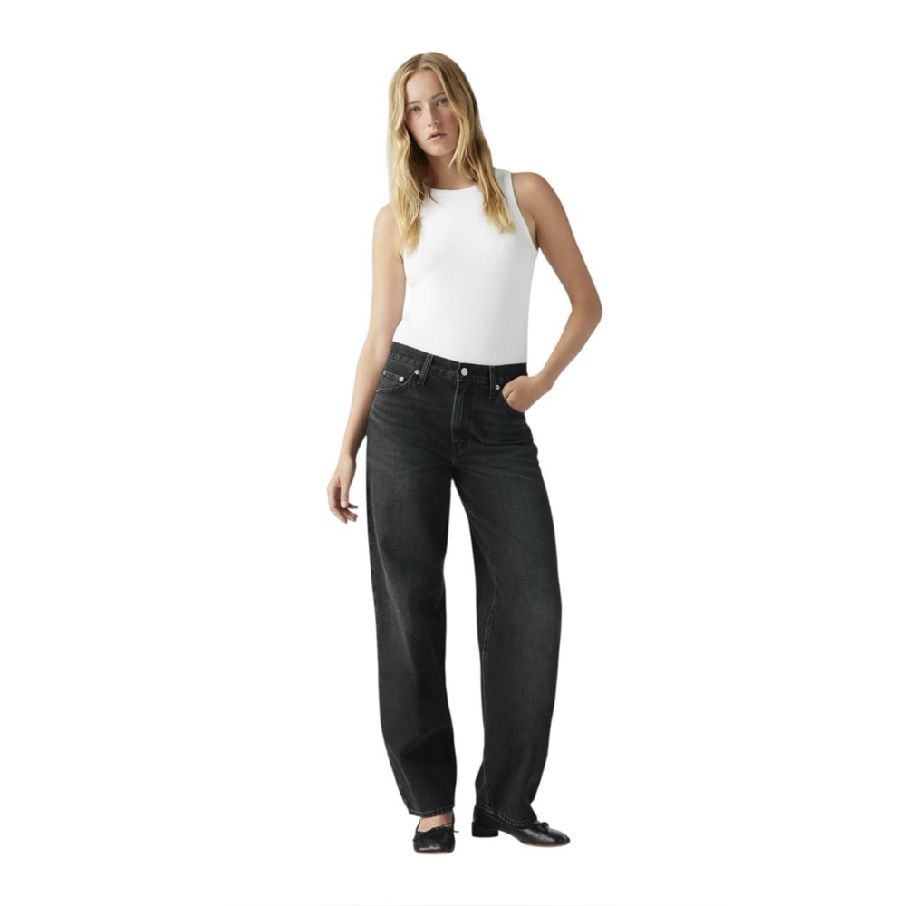 Levi’s Baggy Dad Jean In Washed Black New With Tags